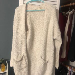 ALTARD STATE white fuzzy cardigan!